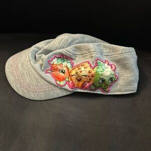Shopkins grey hat one size girls, collapsible fabric aside from visor